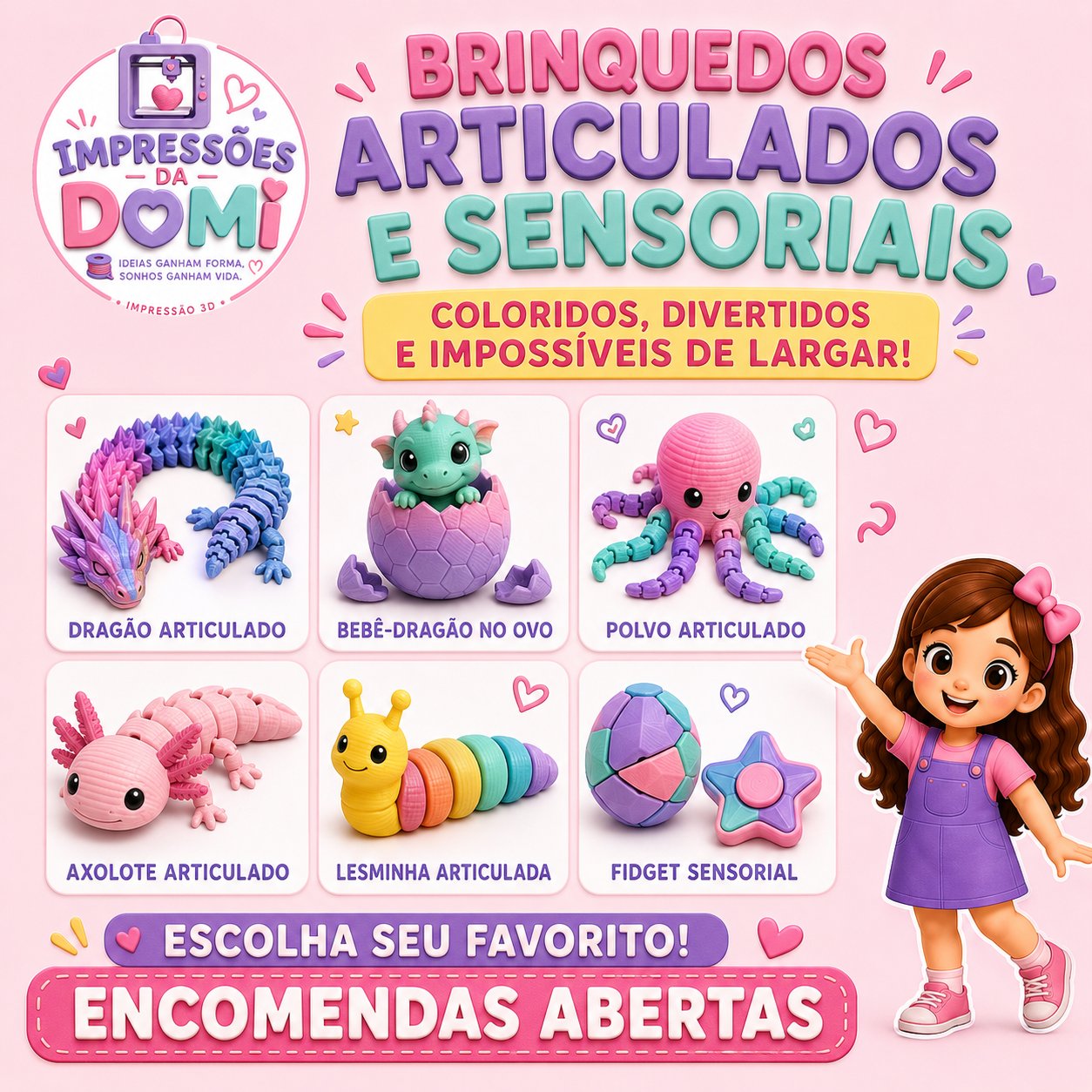 Brinquedos articulados e sensoriais — ver produtos
