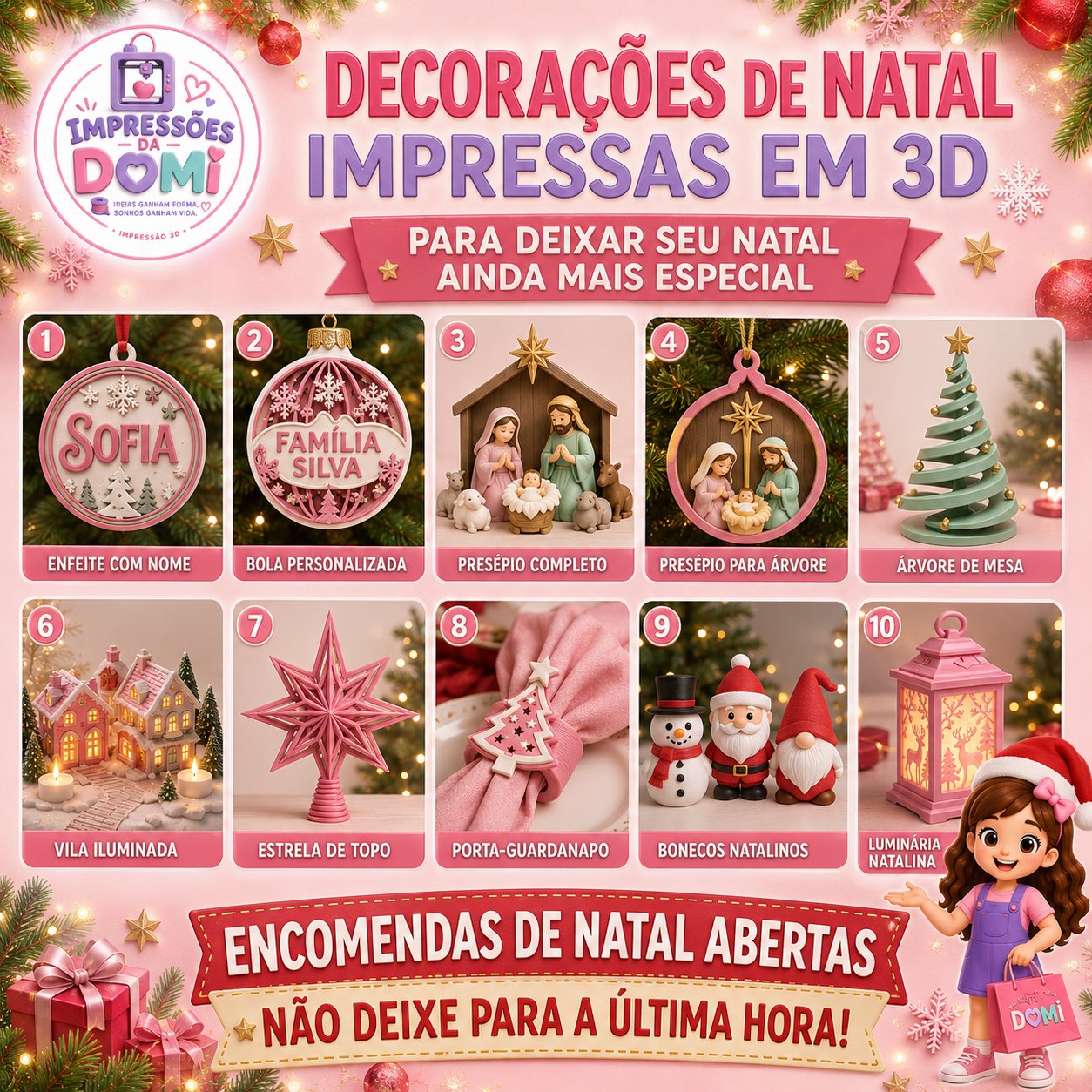 Decorações de Natal impressas em 3D — ver produtos